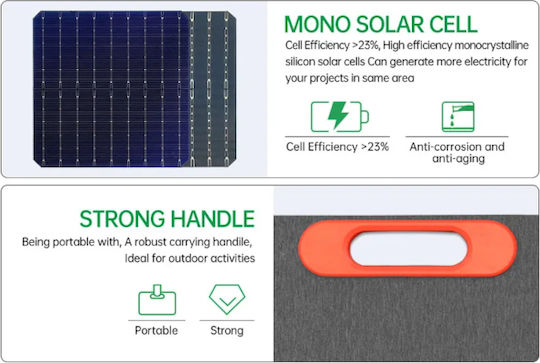 Foldable Solar Panel 100w 12v Invictus Me-sc-100 Dimensions Open 1230x560x5mm