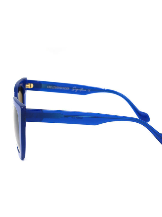 Kreuzbergkinder Xenia Women's Sunglasses with Blue Plastic Frame and Gray Gradient Lens XENIA 2.0 C4