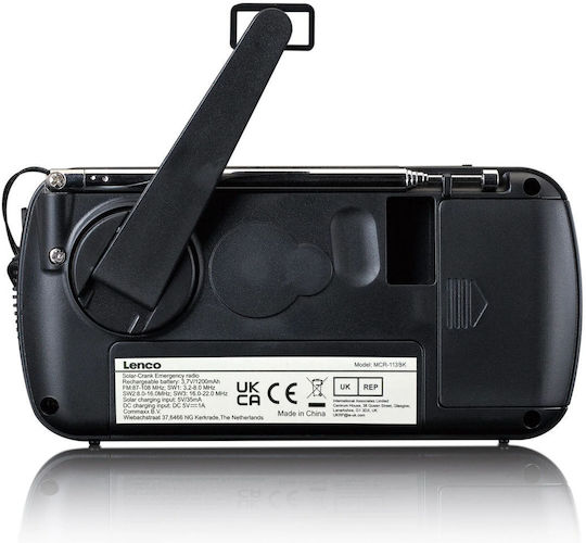 Lenco MCR-113BK Επιτραπέζιο Ραδιόφωνο Ηλιακό Μαύρο