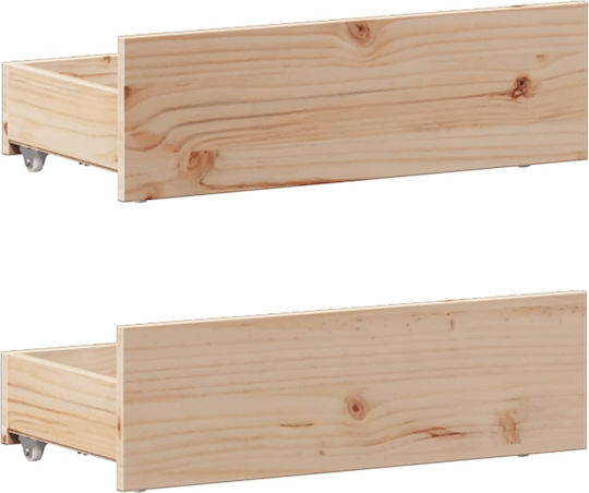 Single Bed Made of Solid Wood Brown with Slats for Mattress 75x190cm