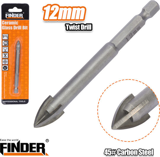 Finder Четирирезна Свредло за Стъкло και плочки 12мм