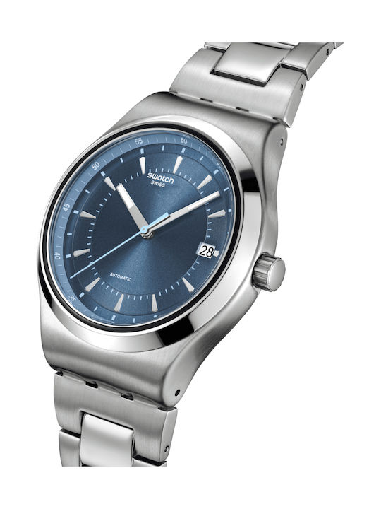 Swatch Swatch Γυναικείο Ρολόι Αυτόματο με Ασημί Μεταλλικό Μπρασελέ