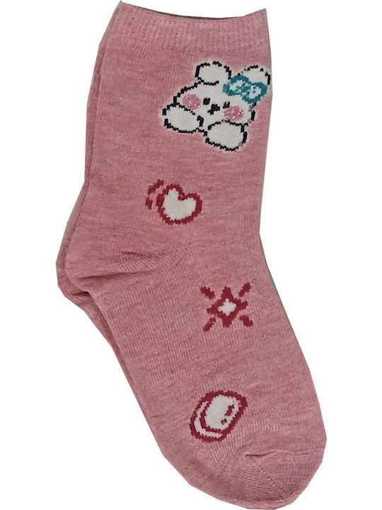 365 Charm Socks Детски чорапи Pink - Grey 3 Чифта