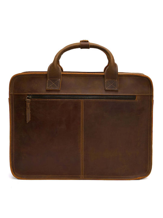 Geantă unisex pentru laptop 15.6 inch din piele naturală impermeabilă servietă profesională