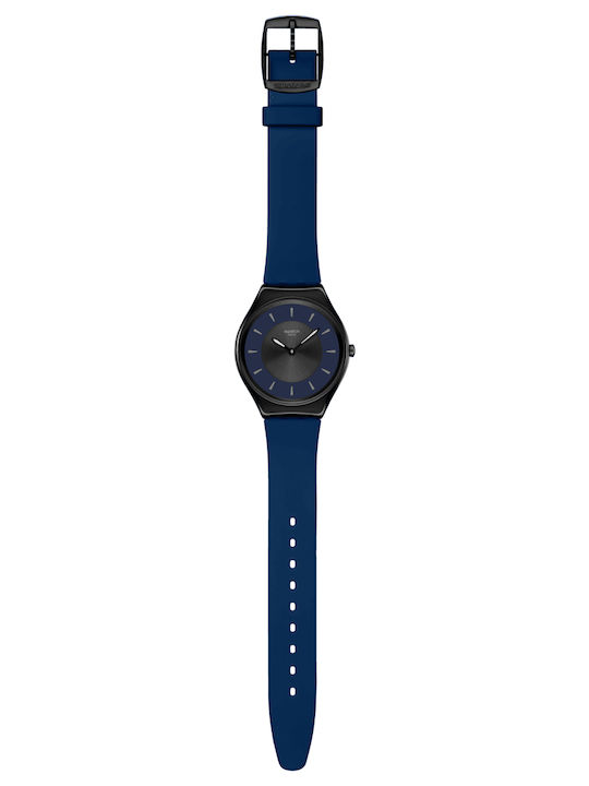 Swatch Duet At Dusk Men's Watch Battery with Blue Rubber Strap