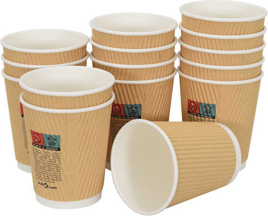 vidaXL Ποτήρι μιας Χρήσης Χάρτινo Καφέ 240ml 500τμχ