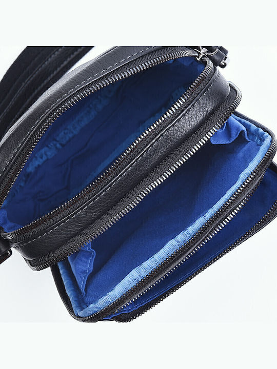 Herren Ledertasche Schulter / Crossbody Schwarz
