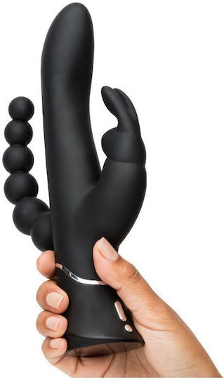 Happy Rabbit Triple Vibrator Doppelter Vibrator 25.4cm Black