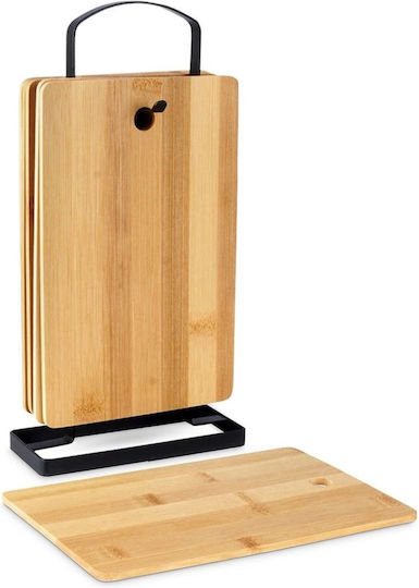 Excellent Houseware Σετ Επιφάνεια Κοπής από Μπαμπού Καφέ 22x14cm 6τμχ