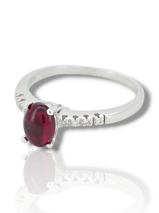 Mentzos Γυναικείο Δαχτυλίδι Λευκόχρυσο 18Κ
