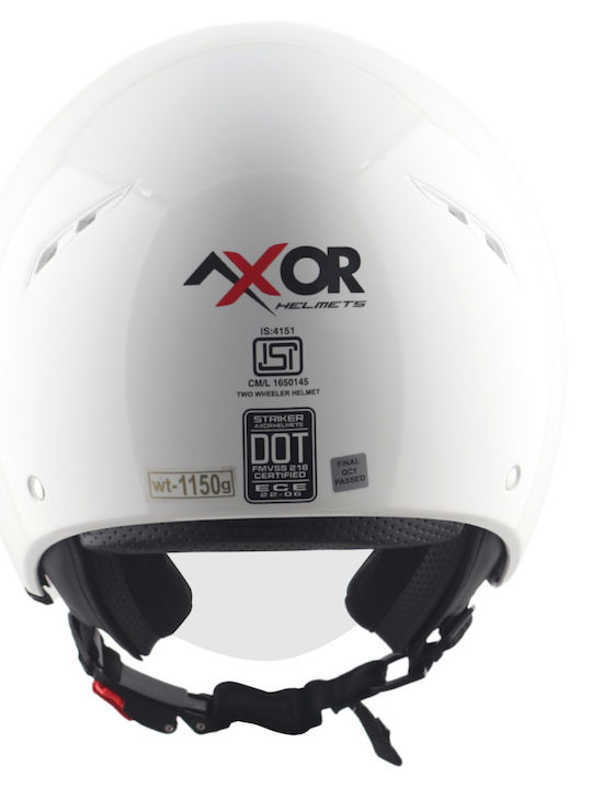 Axor Striker Gloss White Κράνος Μηχανής Jet ECE 22.06 1150gr με Sunvisor