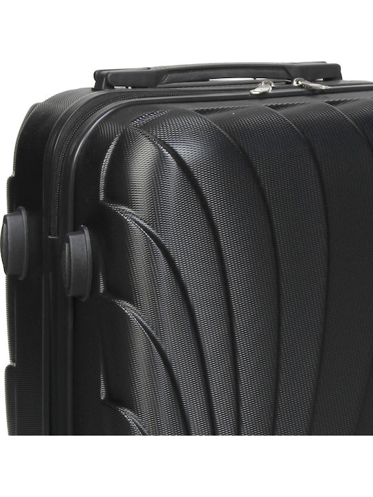Keskor Cabin Hard Black Travel Suitcase with 4 Wheels Height 56cm