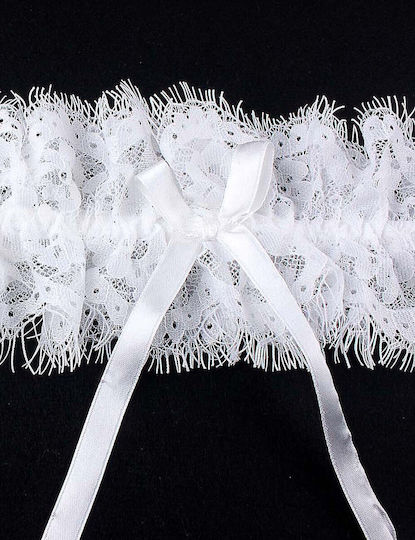 Lace Σετ Καλτσοδέτες με Δαντέλα Λευκές