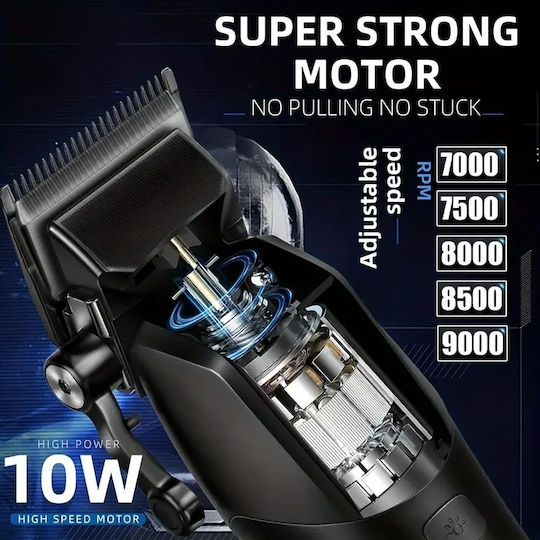 Kemei Professional Rechargeable Hair Clipper Black KM-1858