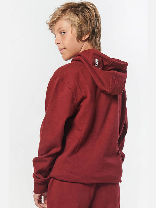 Body Action Kids Sweatshirt with Hood and Pockets burgundy