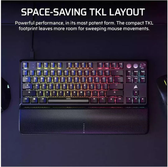 Corsair K70 RGB TKL Hall Effect Gaming Keyboard Tenkeyless with Corsair MGX switches and RGB lighting (English US)