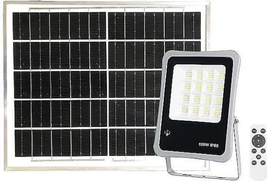 Eurolamp Wasserdicht Solar LED Flutlicht 100W Natürliches Weiß 4000K mit Fernbedienung IP65