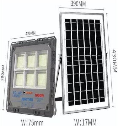 Jortan Waterproof Solar LED Floodlight 1000W Cold White 6000K with Remote Control IP67