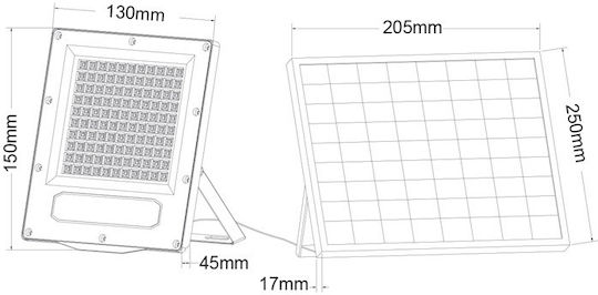 Aca Waterproof Solar LED Floodlight 60W Natural White 4000K with Remote Control IP66