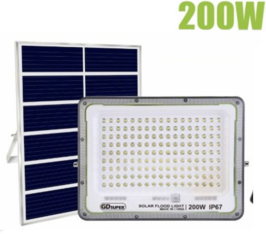 Rolinger Waterproof Solar LED Floodlight 200W Cold White 7500K with Remote Control IP67