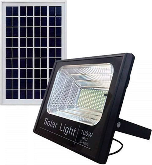 GDPLUS Στεγανός Ηλιακός Προβολέας LED 100W Ψυχρό Λευκό 6500K με Τηλεχειριστήριο IP67