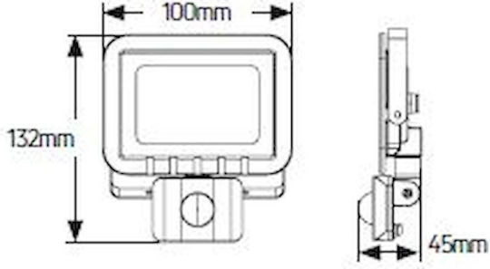 Geyer Waterproof LED Floodlight 20W Natural White 4000K with Motion Sensor IP65