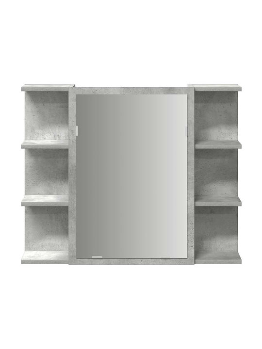 vidaXL Badezimmerspiegel aus Spanplatte mit Regal & Schrank 80x20.5cm Gray