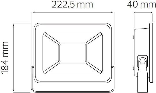 Horoz Electric Στεγανός Προβολέας LED 50W Ψυχρό Λευκό 6400K IP65