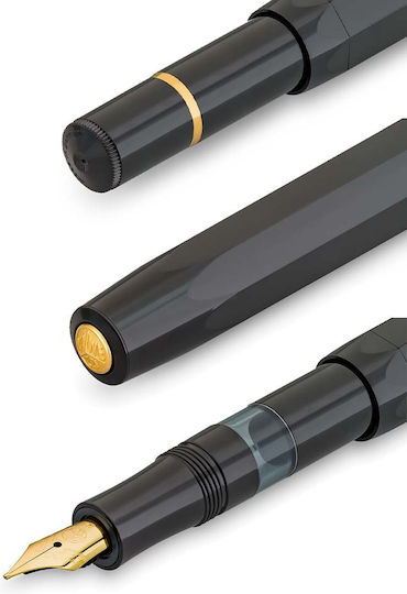 Kaweco Piston Sport Classic Black-gold Fountain Pen Bb Extra Broad