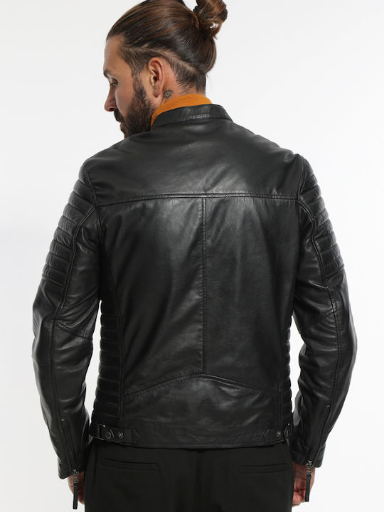 Newton Leather Biker Leather Jacket BLACK