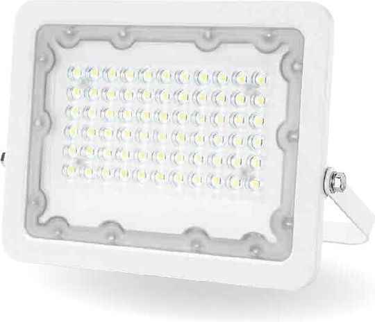 Lucas LED Στεγανός Προβολέας LED 50W Ψυχρό Λευκό 6400K IP66