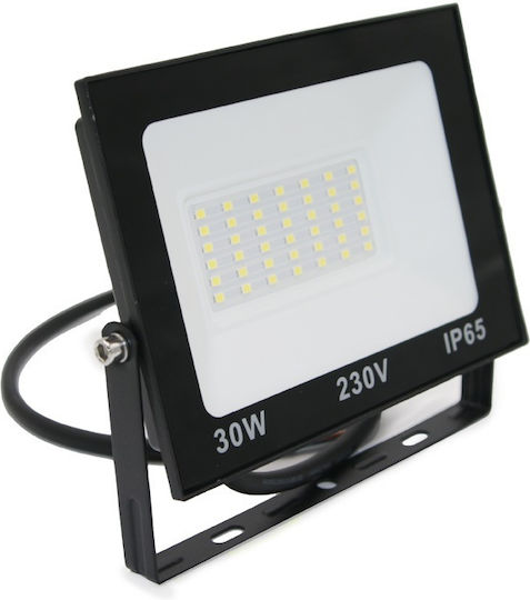 Adeleq Waterproof LED Floodlight 30W Warm White 3000K IP65