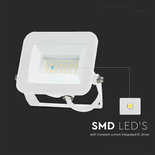 V-TAC Στεγανός Προβολέας LED 20W Φυσικό Λευκό 4000K IP65