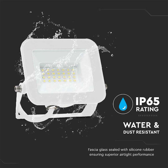 V-TAC Στεγανός Προβολέας LED 20W Φυσικό Λευκό 4000K IP65