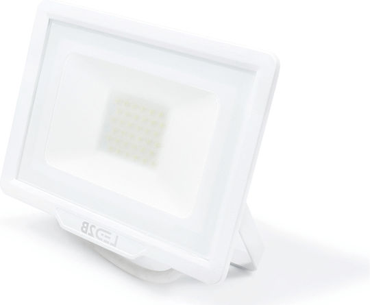Premium Lux 2 Στεγανός Προβολέας LED 30W Ψυχρό Λευκό 6000K IP65