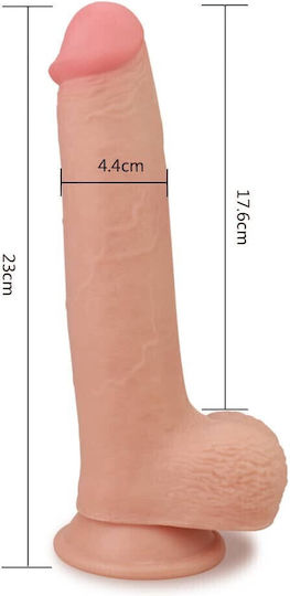 Lovetoy Dildo realist cu Testicule și Ventuză Carne 21cm