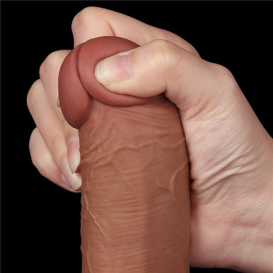 Lovetoy Dildo με Όρχεις και Βεντούζα Flesh 20.8cm