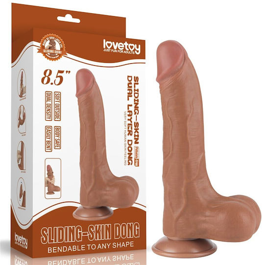 Dildo Sliding Skin 8.5 Brown (έως 18 Δόσεις)