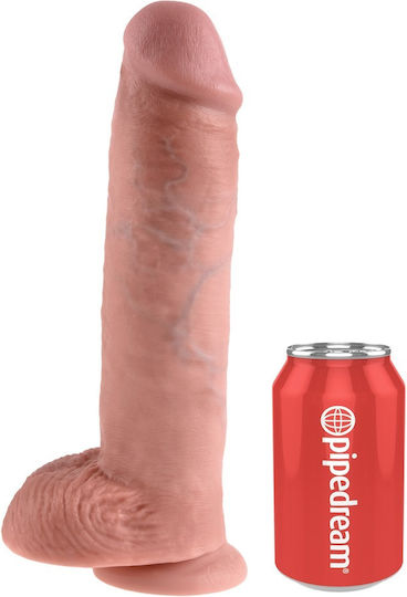 King Cock Ρεαλιστικό Dildo με Όρχεις και Βεντούζα Light 28cm