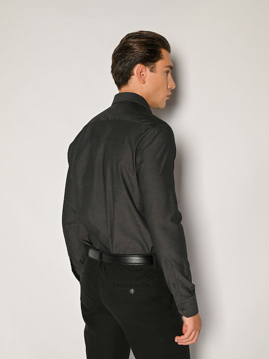 Long-sleeved Cotton Shirt Anthracite