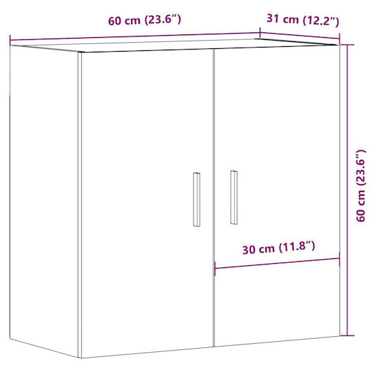 vidaXL Bathroom Cabinet L60xW31xH60cm Oak
