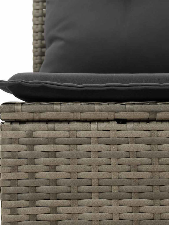 Two-Seater Outdoor Rattan Sofa with Cushions 55x55x69cm