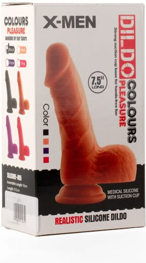 X-Men Ρεαλιστικό Dildo με Όρχεις και Βεντούζα Μαύρο 19cm