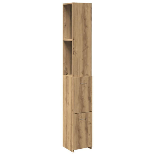 vidaXL Στήλη Μπάνιου Τοίχου Μ25xΒ25xΥ170cm Δρυς