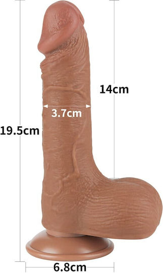 Lovetoy Dildo με Όρχεις και Βεντούζα Flesh 19.5cm
