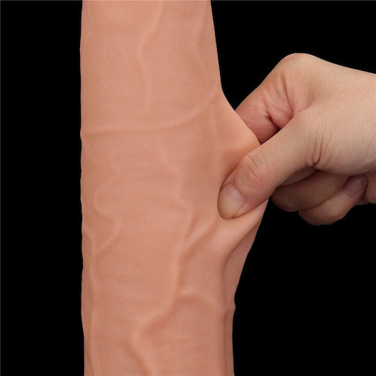 Lovetoy Dildo Dual Layer Sliding Dildo με Βεντούζα Flesh 36cm