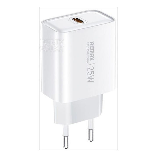 Remax Încărcător Fără Cablu cu Port USB-C 25W Albς (RP-U137)