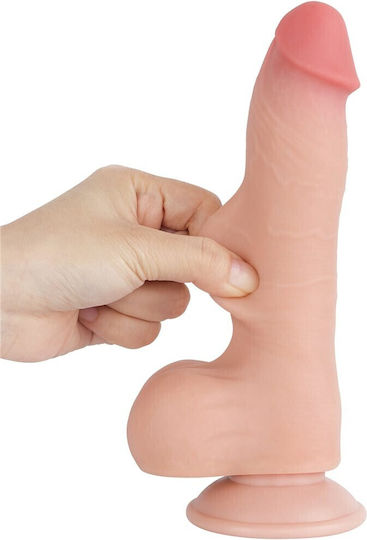 Lovetoy Glass Dildo with Balls and Suction Cup Flesh 20cm