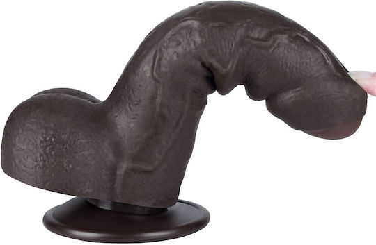 Lovetoy Dildo με Όρχεις και Βεντούζα Flesh 18.3cm