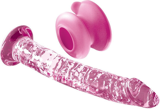 Icicles Icicles No. 86 Glass Dildo with Balls and Suction Cup Pink 17cm
